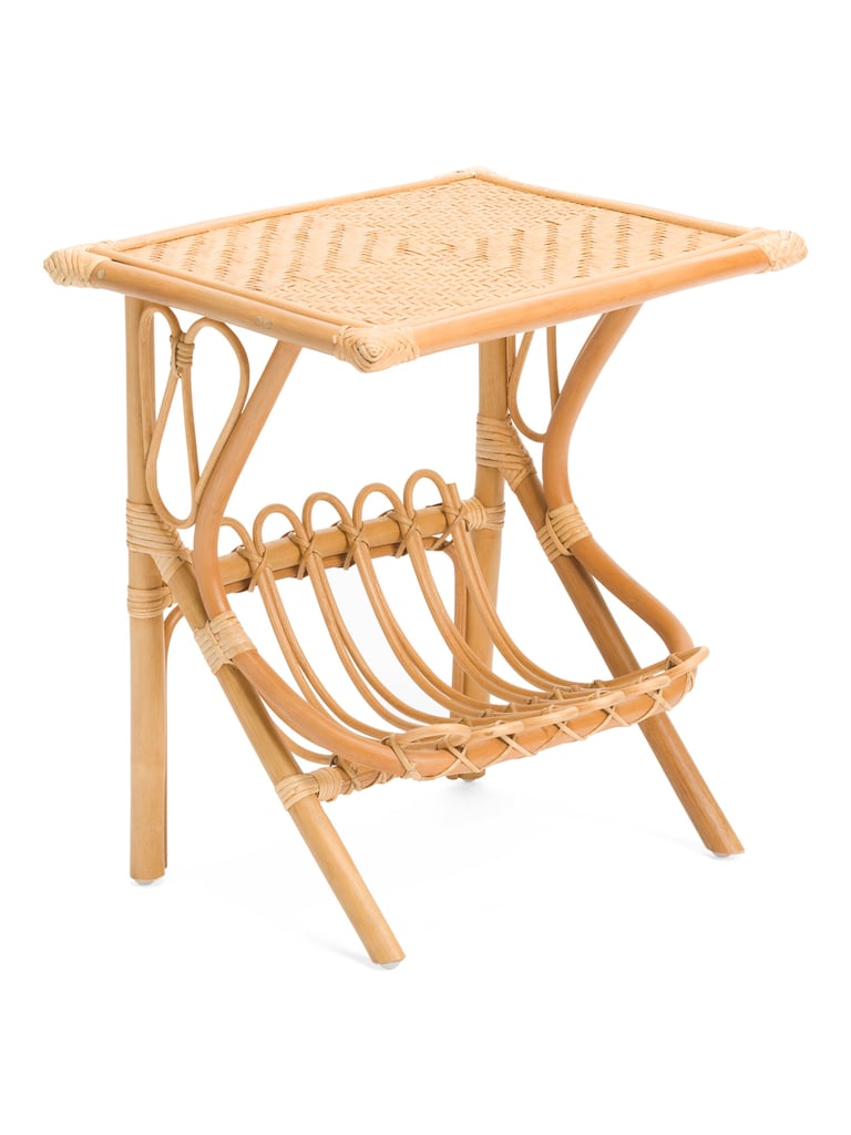Rattan and Bamboo Accent Table