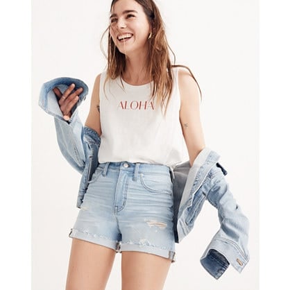 Madewell High-Rise Denim Shorts in Posey Wash