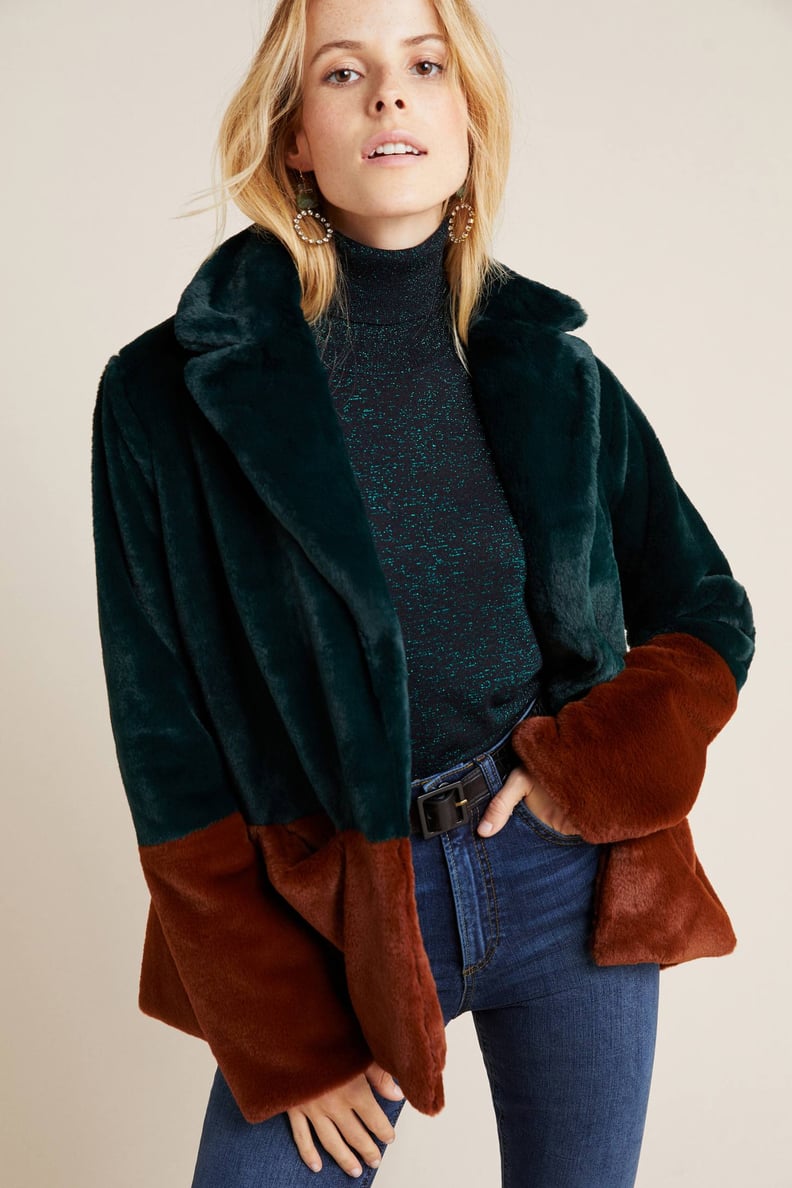 Marcena Colorblocked Faux Fur Jacket
