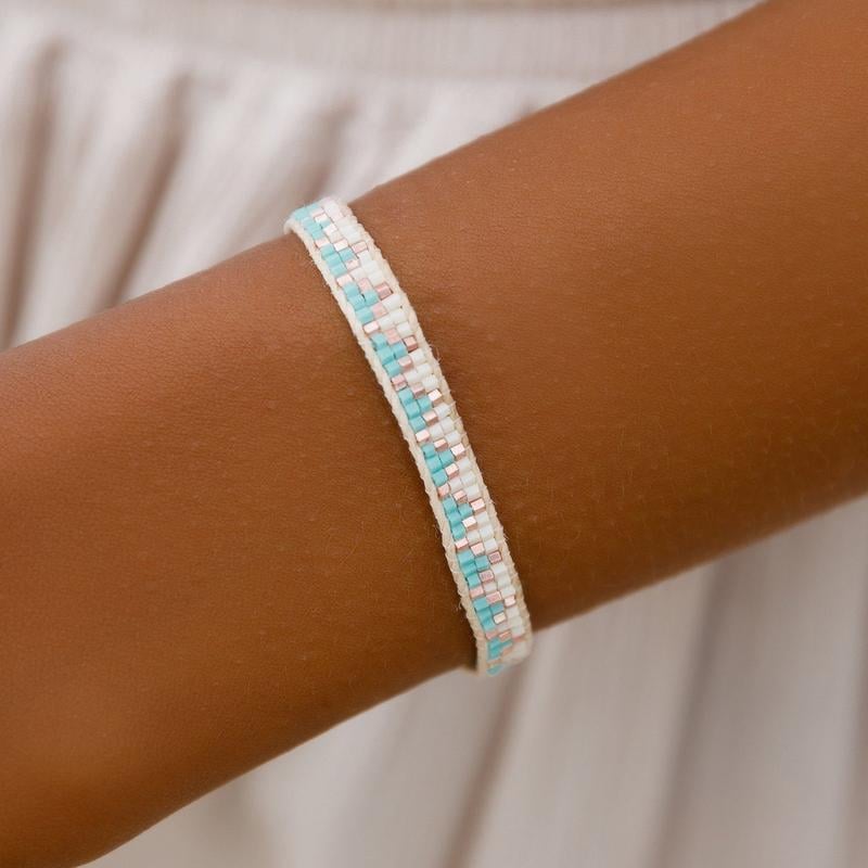 Madison Bailey x Pura Vida Sandy Blue Woven Seed Bead