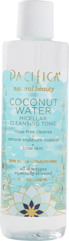 This micellar water made from coconut water will get rid of your makeup while also toning your skin.
Pacifica Coconut Micellar Water Cleansing Tonic ($12)
