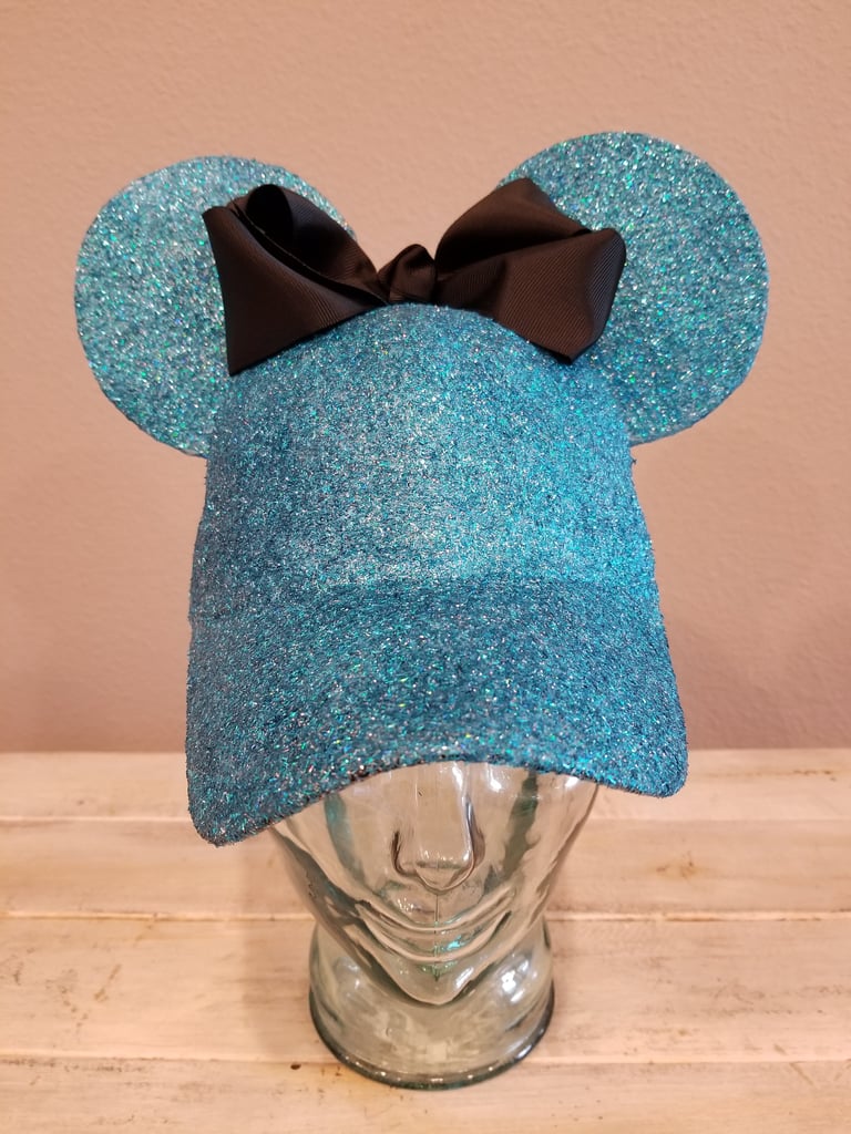 Blue Glitter With Black Bow