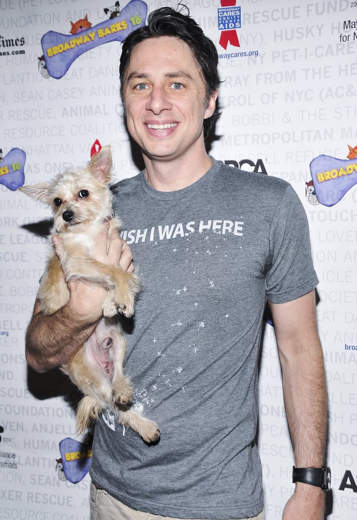 On Saturday, Zach Braff got cute with a dog named Taco on the Broadway Barks red carpet.