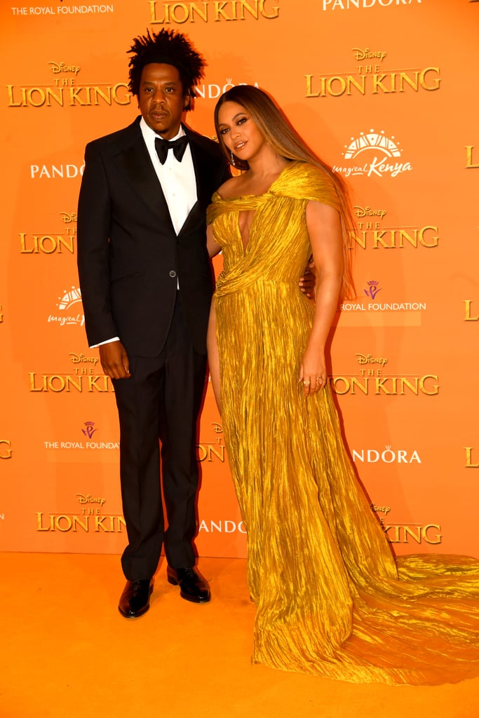 Pictured: JAY-Z and Beyoncé at The Lion King premiere in London.