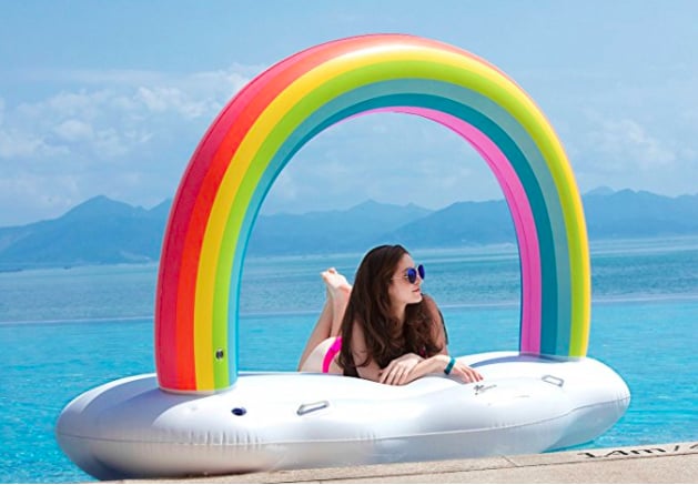 Giant Inflatable Rainbow Cloud Pool Float