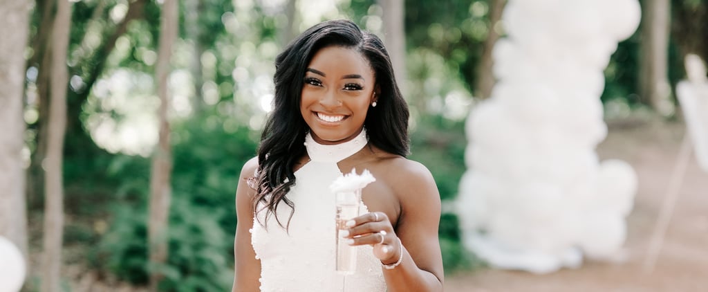 Simone Biles's White Halter Dress For Her Bridal Shower