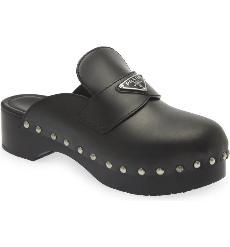 Prada Studded Leather Clogs