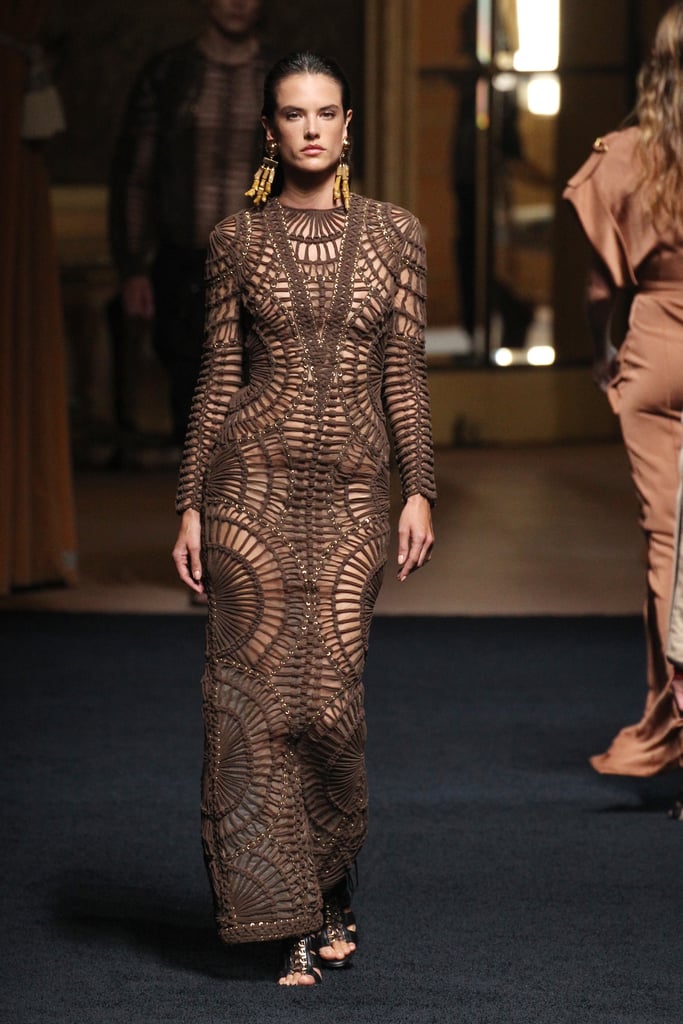 Alessandra Ambrosio Walks Balmain Men's Fashion Show