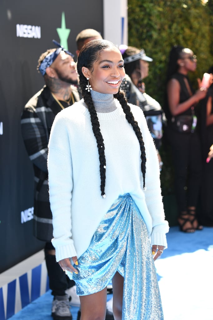 Yara Shahidi Blue Skirt at the BET Awards 2019