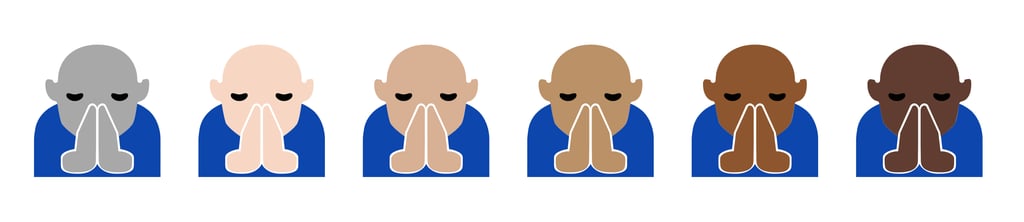 Here's "person with folded hands" in Windows.