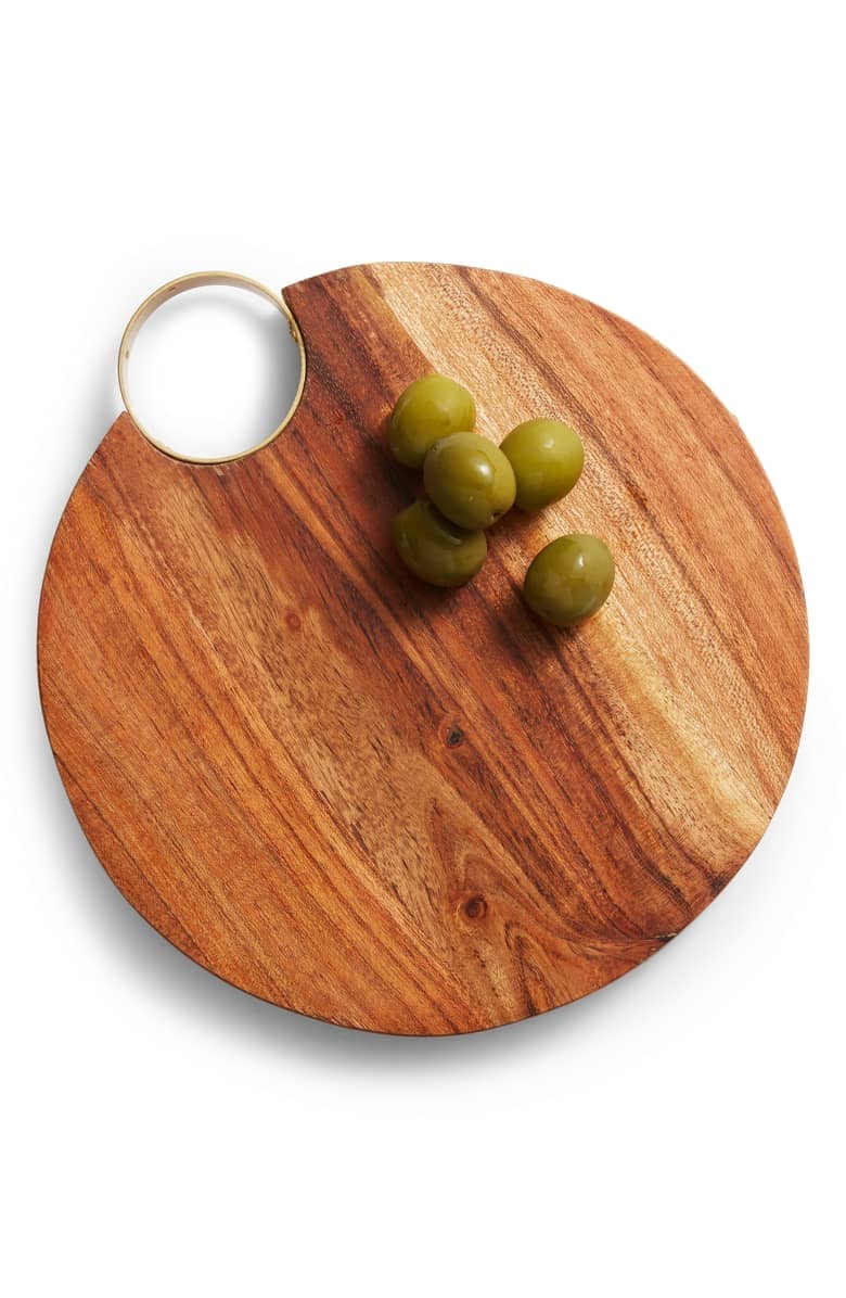 Nordstrom at Home Goldtone Handle Wooden Cheese Board