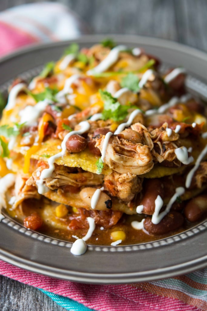 Mexican Chili Tostada Stacks Authentic Mexican Recipes POPSUGAR