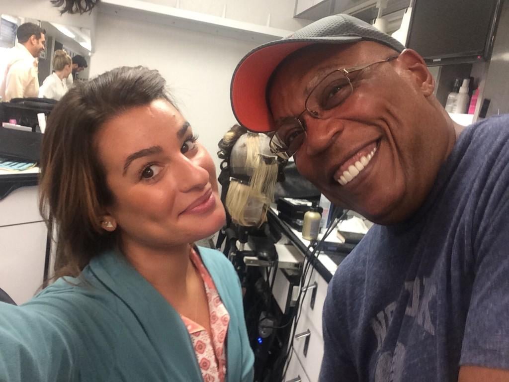 Michele posed with Paris Barclay, who writes and directs for Sons of Anarchy as well as Glee.
Source: Twitter user msleamichele