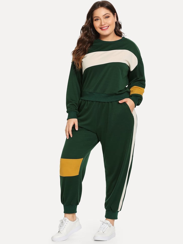 grey and lime green sweatsuit