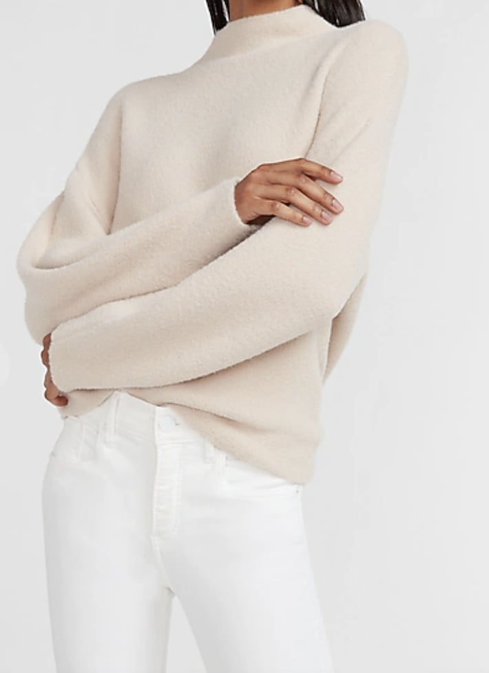 cream mock turtleneck sweater
