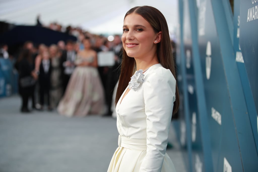 Millie Bobby Brown White Outfit at the 2020 SAG Awards