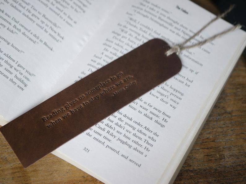 To Keep Track of Books: Handmade Leather Bookmark