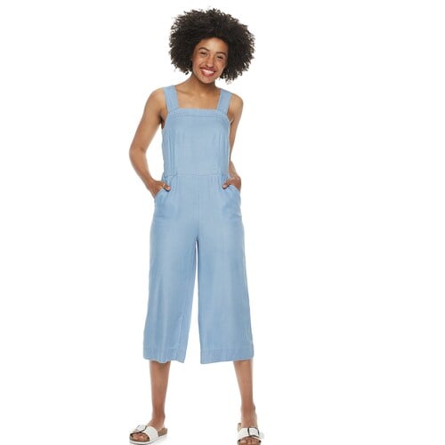 POPSUGAR Chambray Square Neck Jumpsuit