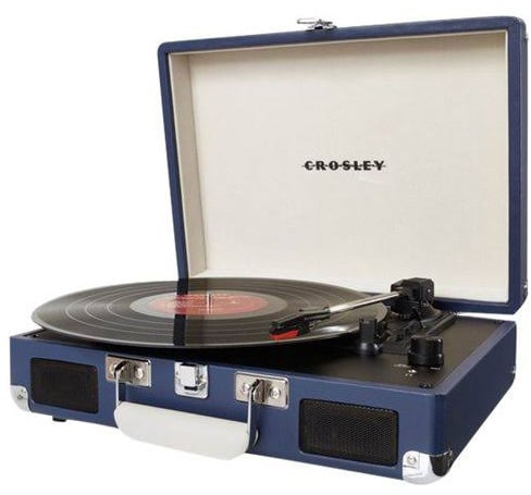 Portable Record Player in Blue