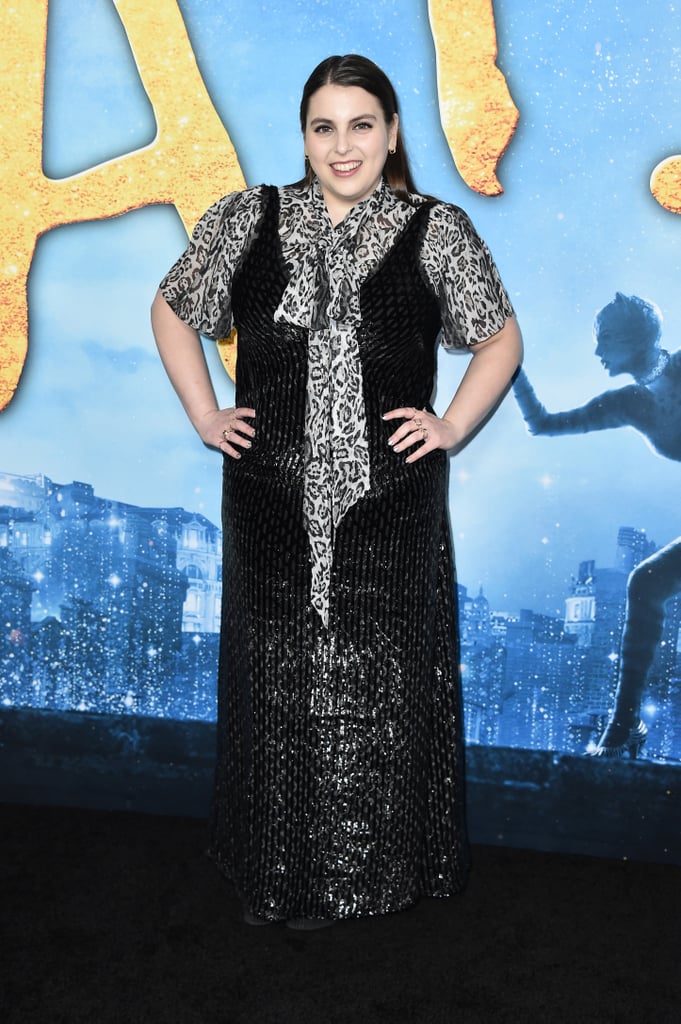 For the premiere of Cats in 2019, Beanie wore a wild animal-print blouse under a matching gown.
