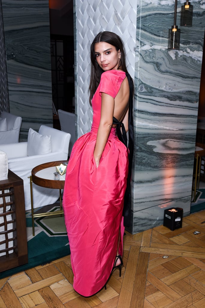 Emily Ratajkowski Pink Dress at Welcome Home Premiere 2018
