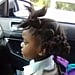 Kindergartener's Hair Before and After First Day of School