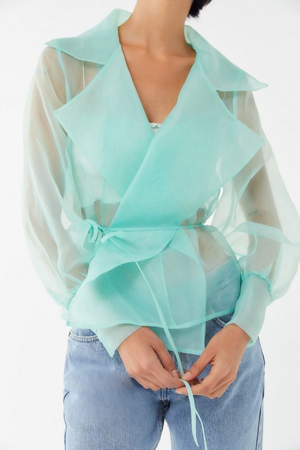 Simonett Asunto Sheer-Organza Wrap Top