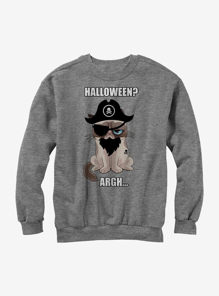 Grumpy Cat Pirate Halloween Sweatshirt