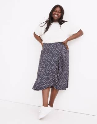 Ruffle wrap midi skirt sales