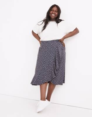 Madewell Ruffle-Wrap Midi Skirt