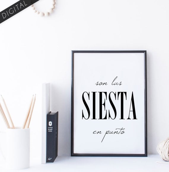 Son las Siesta en Punto Printable Frame Art