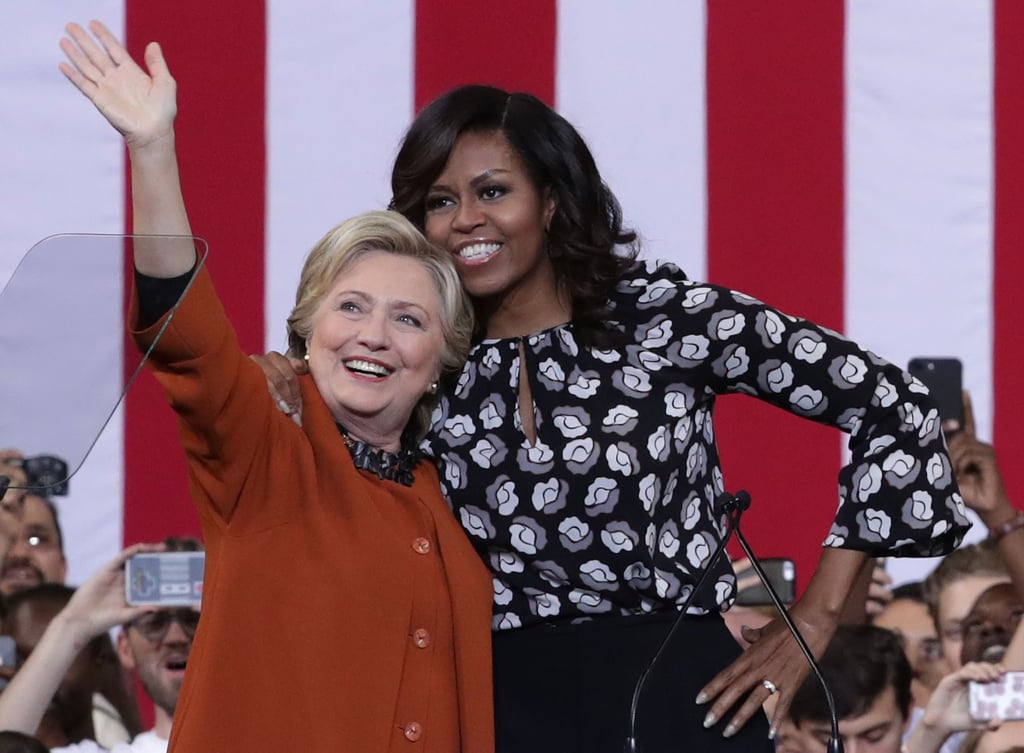 Michelle supported the Democratic presidential candidate at an October 2016 event in North Carolina.