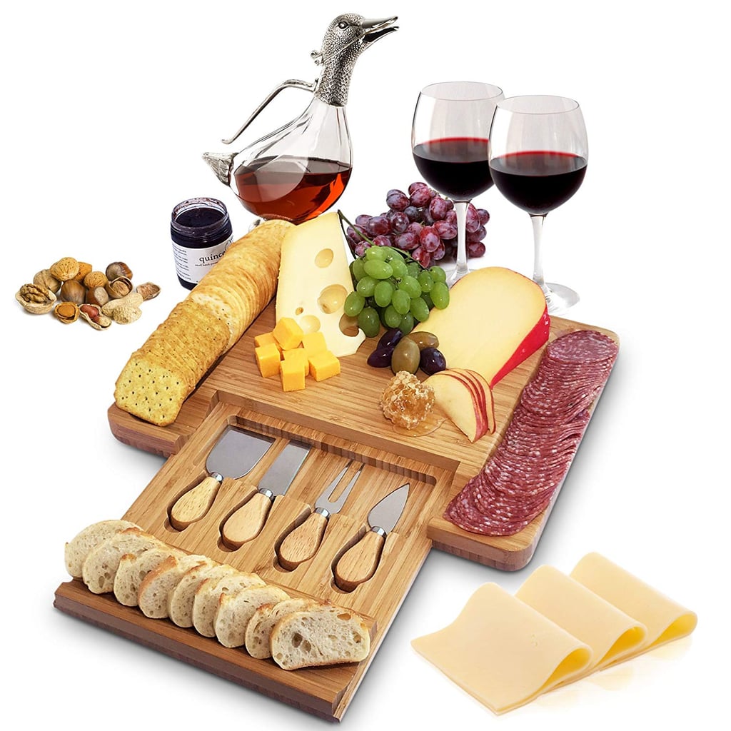 For the Entertainer: Natural Bamboo Cheese Board and Cutlery Set