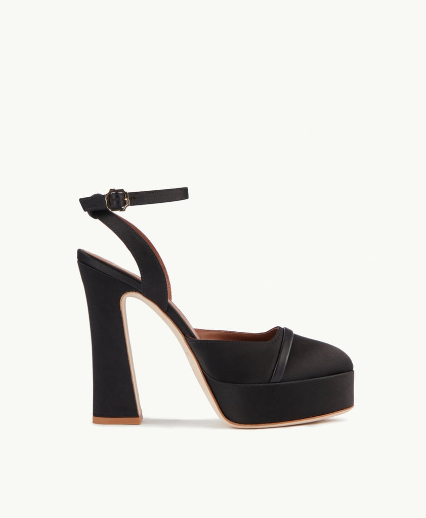 Malone Souliers Mora 125mm Black Satin Sandal