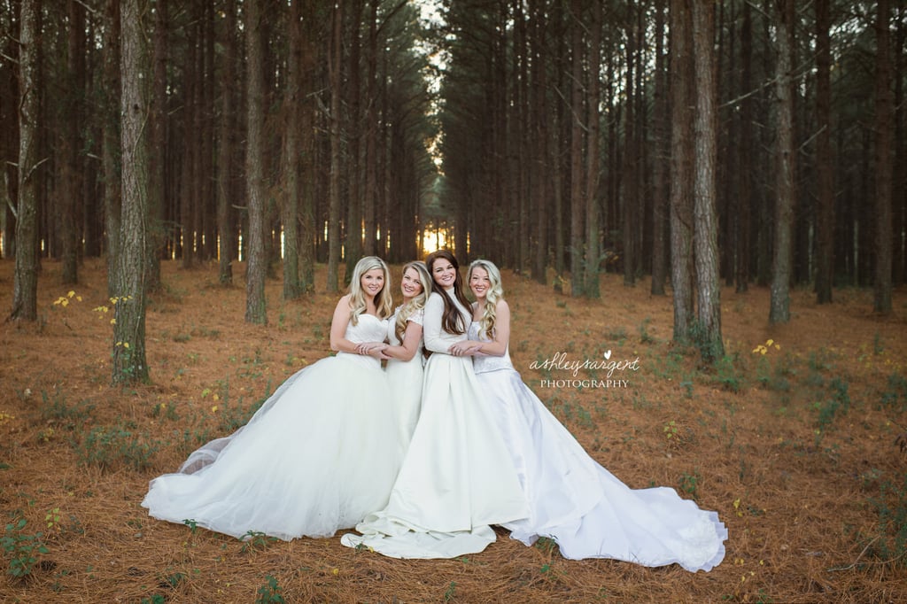 Sisters Wear Their Old Wedding Dresses For Photo