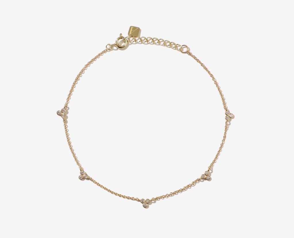 Adornmonde Addie Gold 925 Silver Crystal Anklet