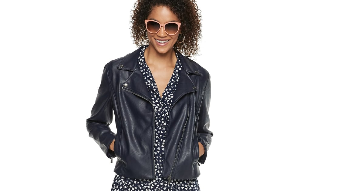 POPSUGAR at Kohl's Collection Crop FauxLeather Moto Jacket Best