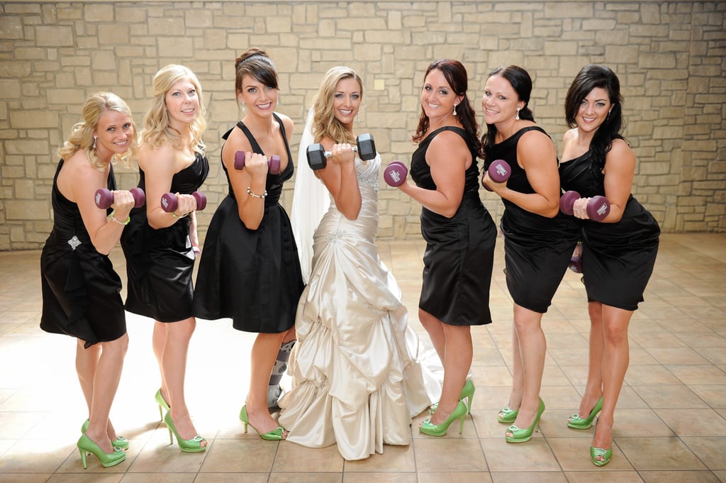 Real bridesmaids lift! Brittany and Derrick got the bridal party in the spirit of the celebration with fun and sweet photos.