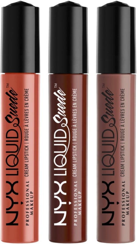 NYX Liquid Suede Cream Lipstick Set in Brooklyn Thorn, Club Hopper, Initiator