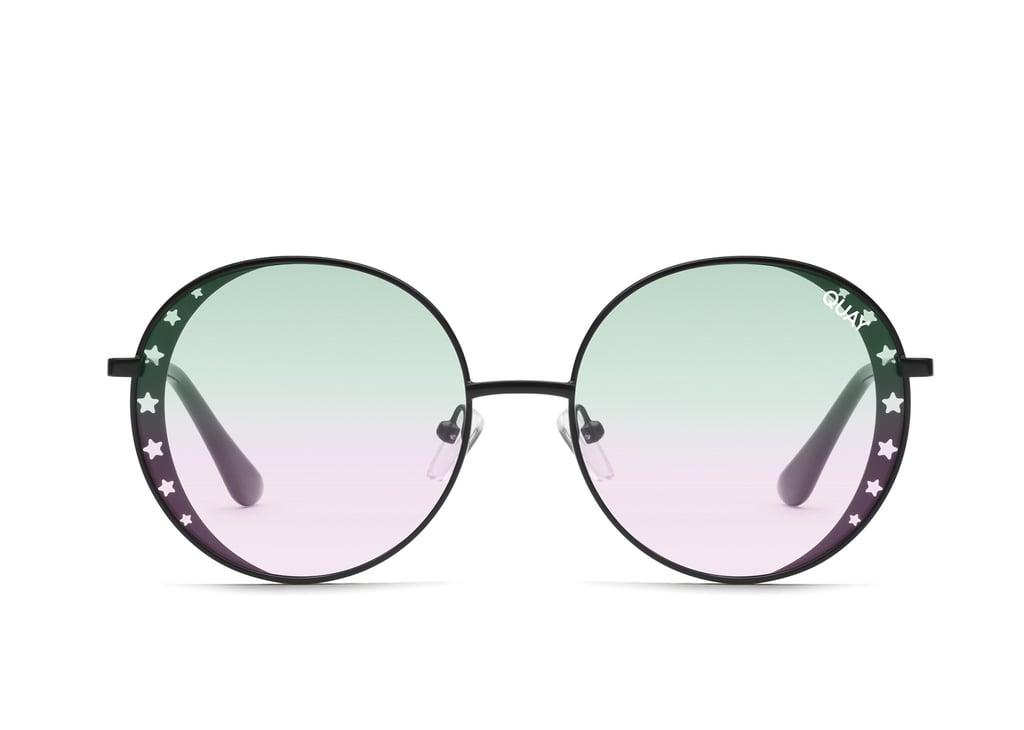 Quay x Lizzo Seeing Stars Sunglasses in Black/ Green Pink