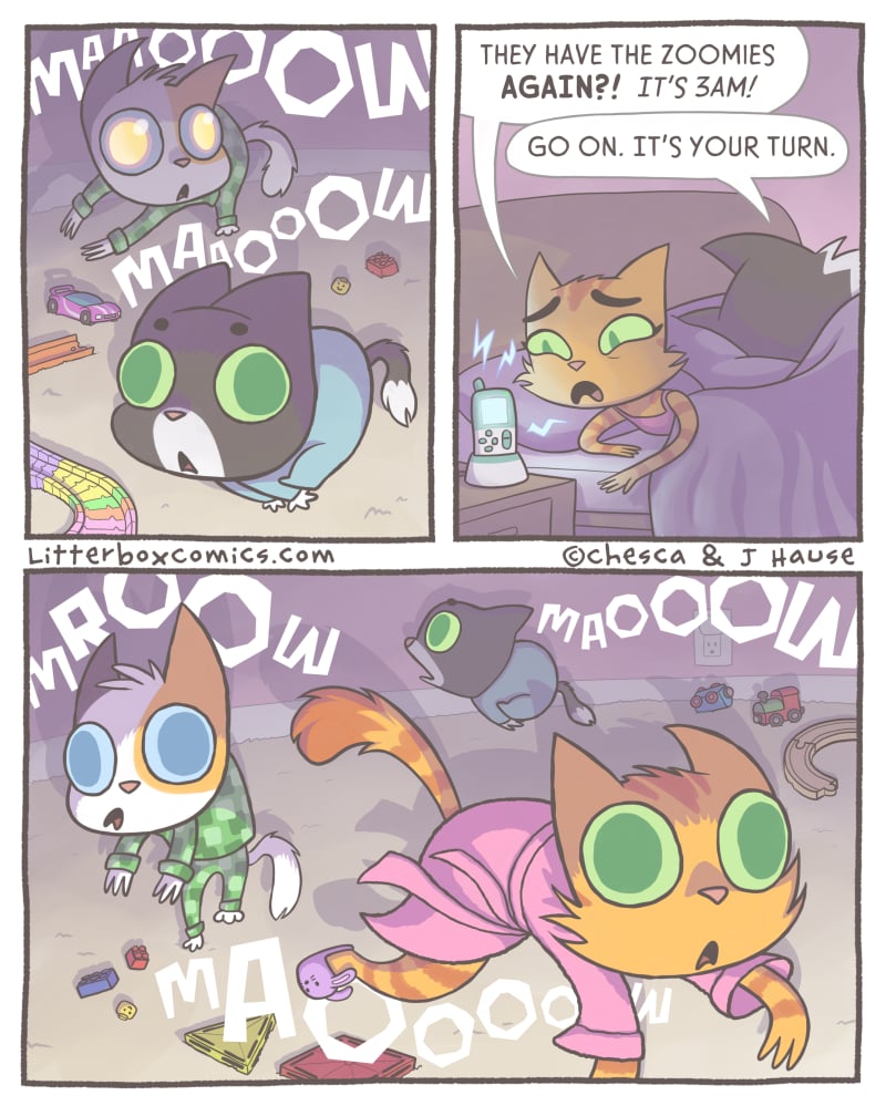 Litterbox Comics on Getting Up With the Kids at Night