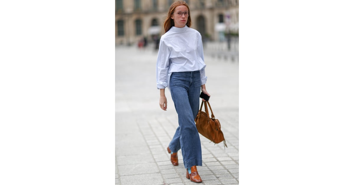 In a wide cut with a minimalist top and heels | Jeans Outfit Ideas ...
