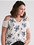 Lucky Brand Floral Embroidered Tee