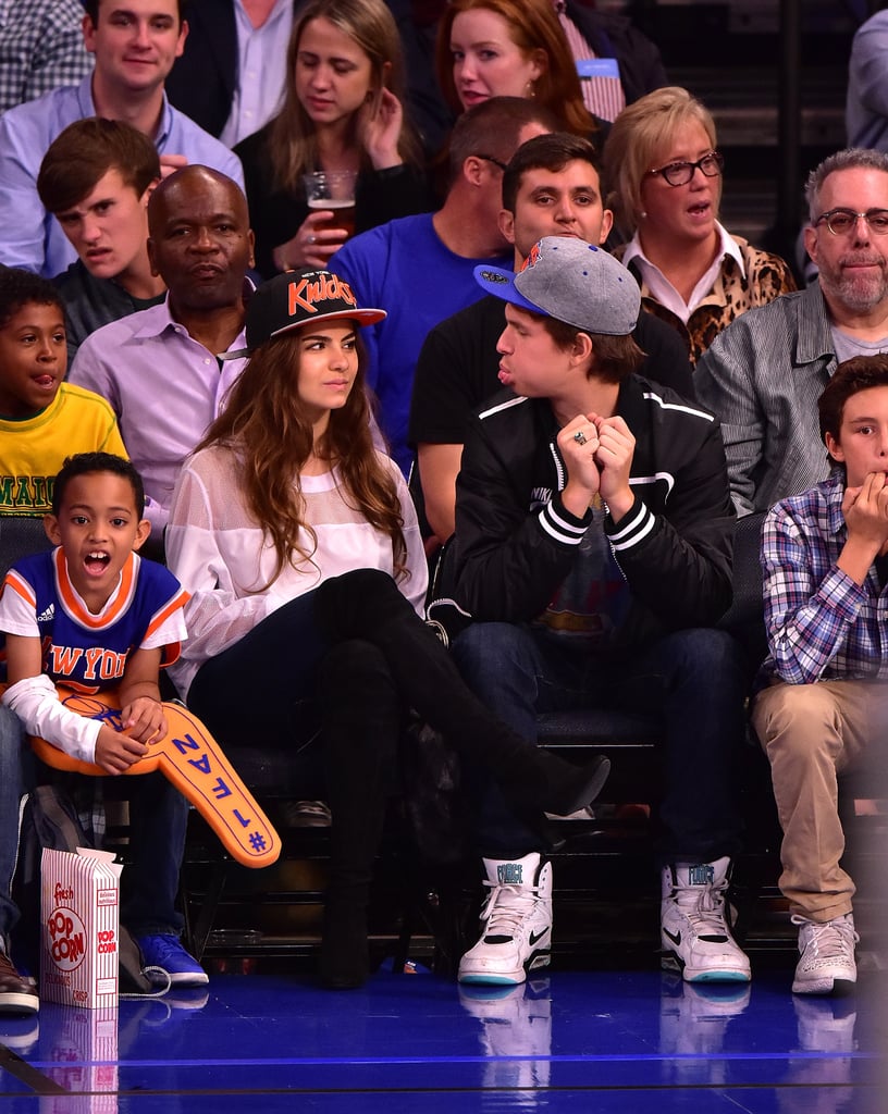 Ansel Elgort and Girlfriend at Knicks Game November 2015