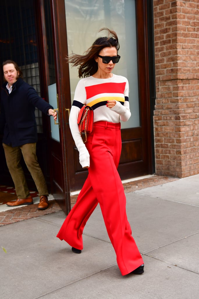 Victoria Beckham's Red Trousers November 2018