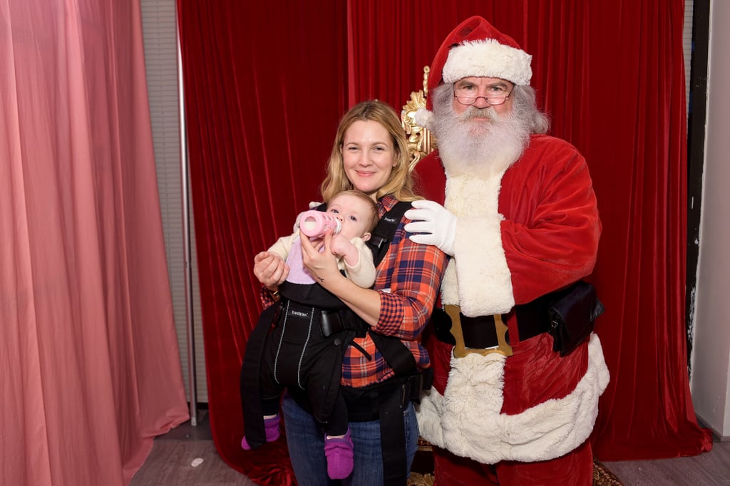 Drew Barrymore and Daughters at Jessica Alba's Holiday Event