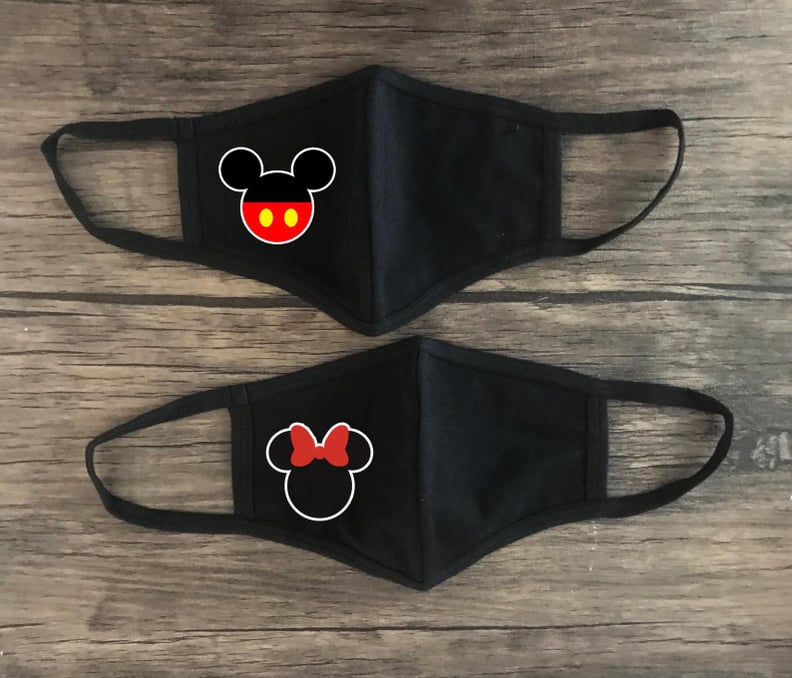 Custom Mickey & Minnie Face Mask Set