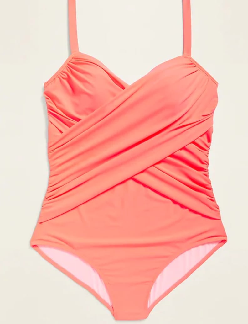 Old Navy Wrap-Front Secret-Slim Underwire Plus-Size One-Piece Swimsuit