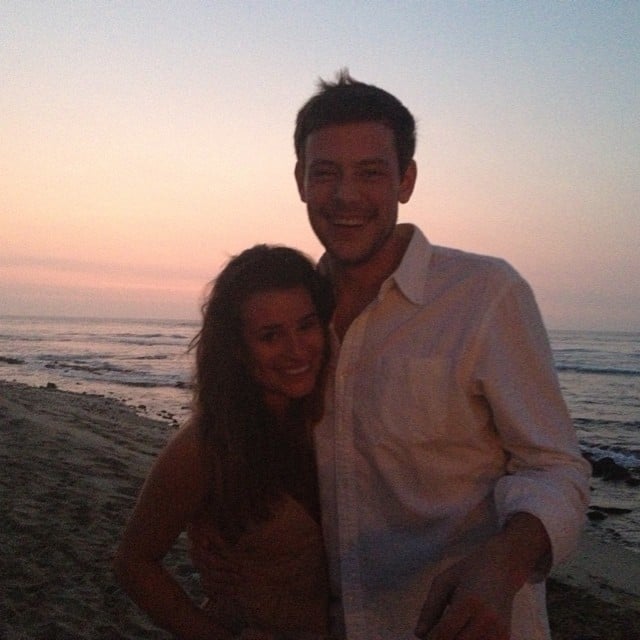 Lea shared a heart emoticon in the caption of her sunset picture with Cory. 
Source: Instagram user msleamichele