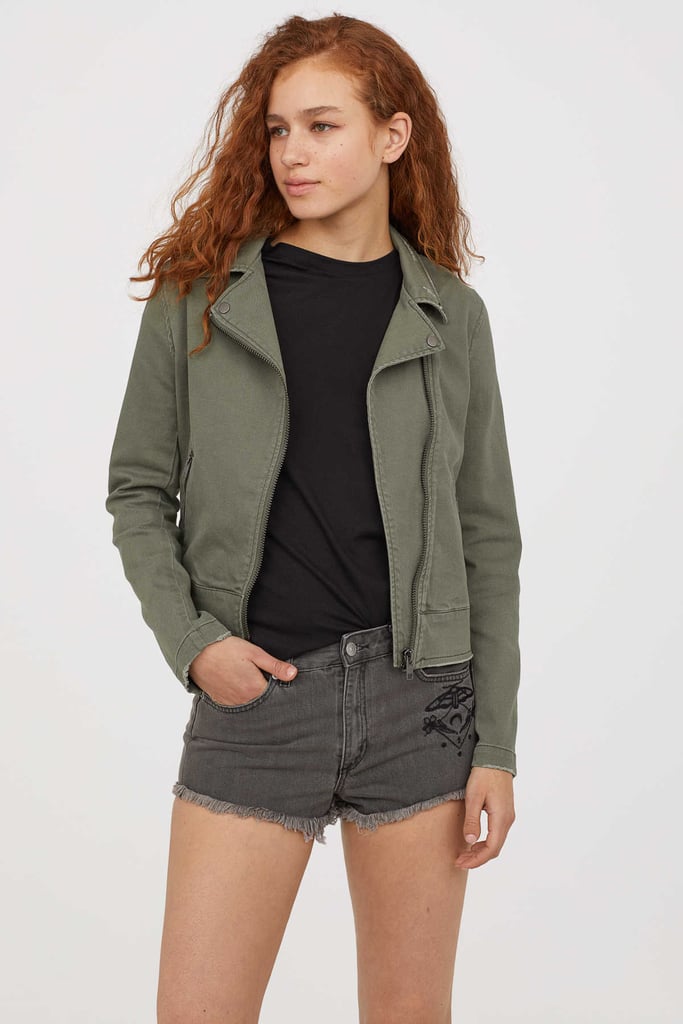 H&M Embroidered Denim Shorts